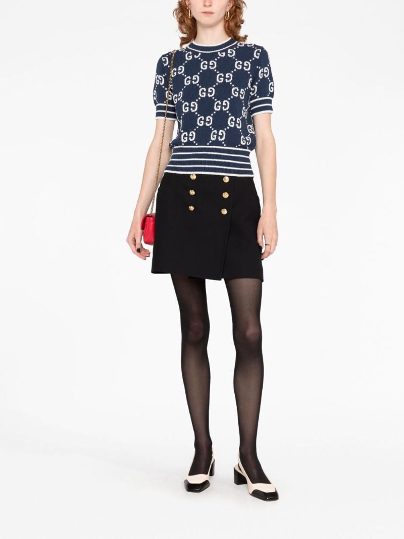 Blue Gg Jacquard Cotton Top