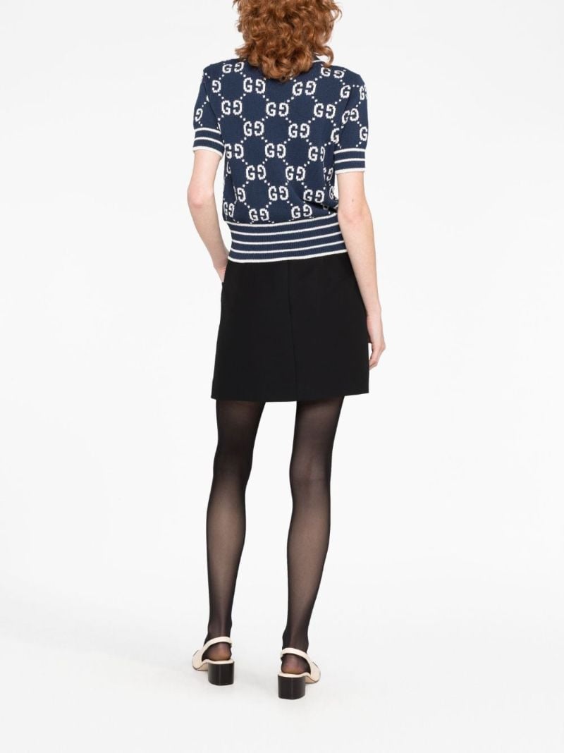 Blue Gg Jacquard Cotton Top