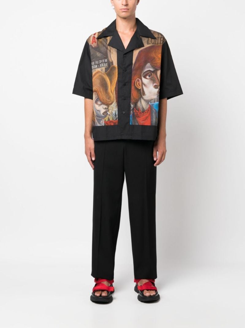 Black Dead End-print Organic Cotton Shirt