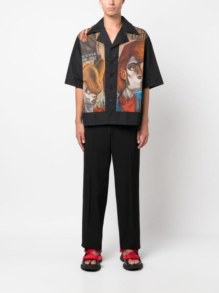 Black Dead End-print Organic Cotton Shirt