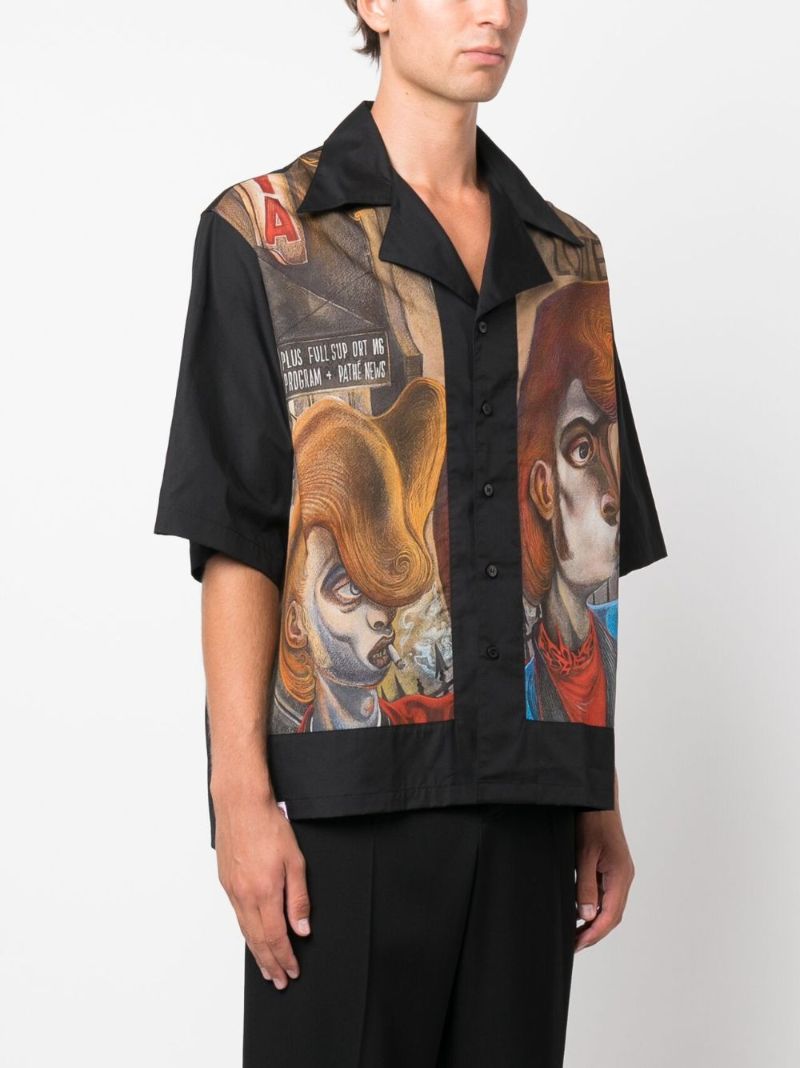Black Dead End-print Organic Cotton Shirt