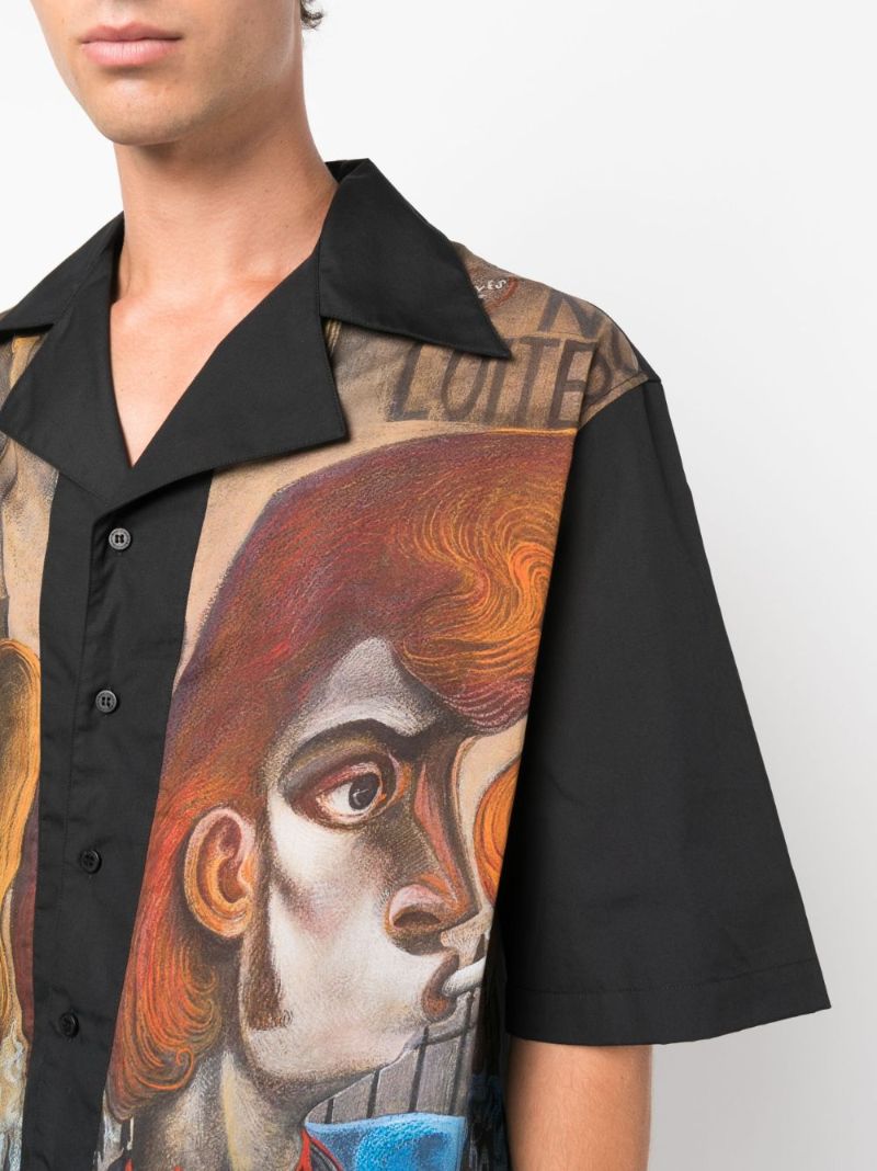 Black Dead End-print Organic Cotton Shirt