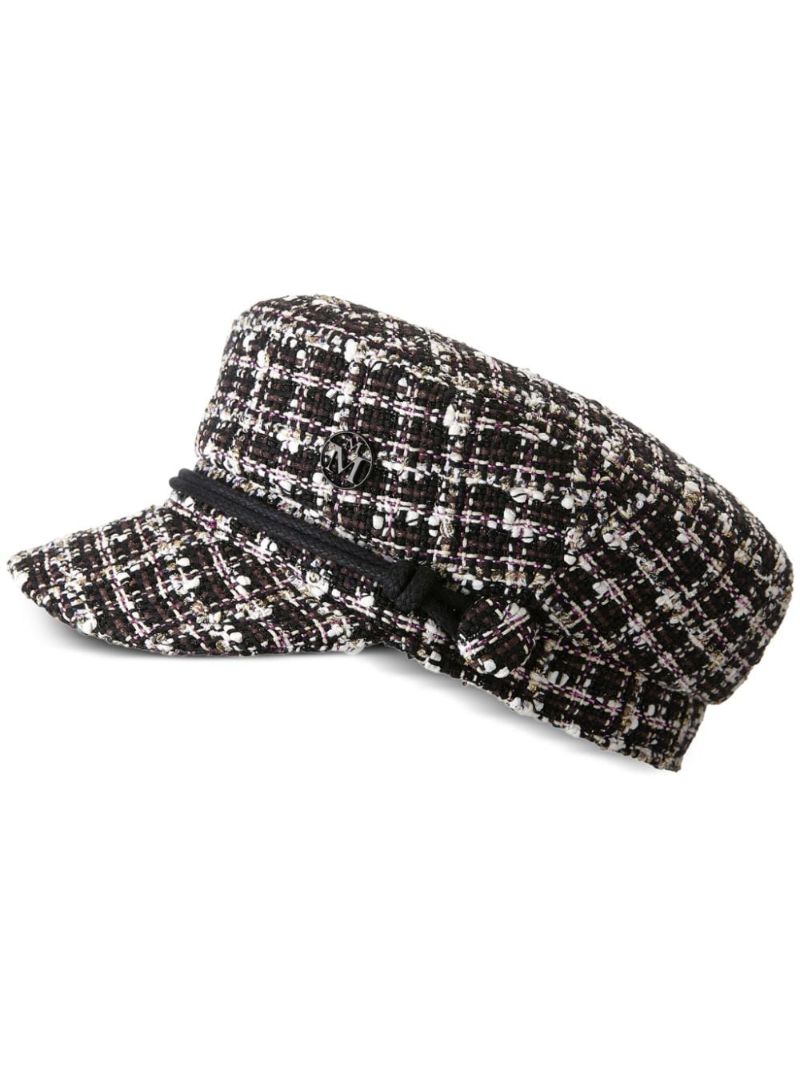 Black New Abby Tweed Paperboy Hat