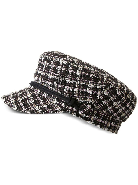 Black New Abby Tweed Paperboy Hat