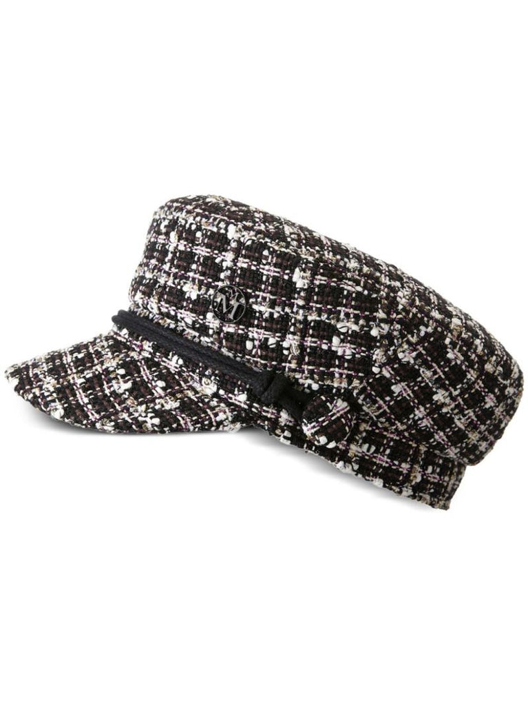 Black New Abby Tweed Paperboy Hat