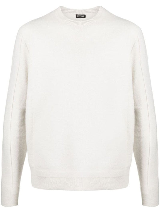 White Textured Sweater