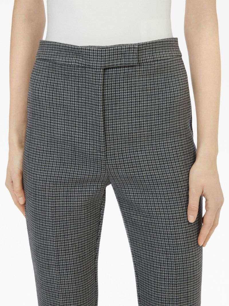 Grey Checked Slim-fit Wool Trousers
