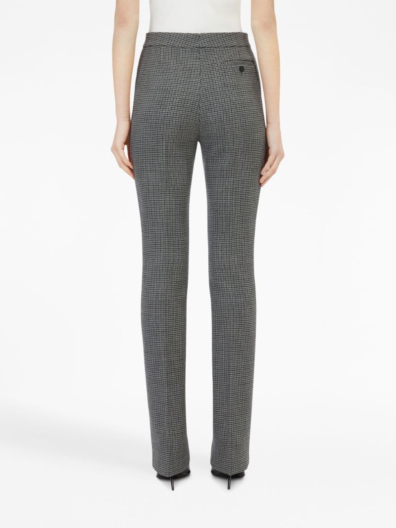 Grey Checked Slim-fit Wool Trousers