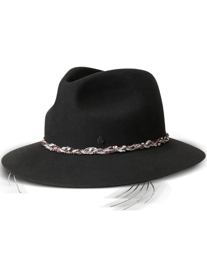 Black Rico Logo Charm Fedora