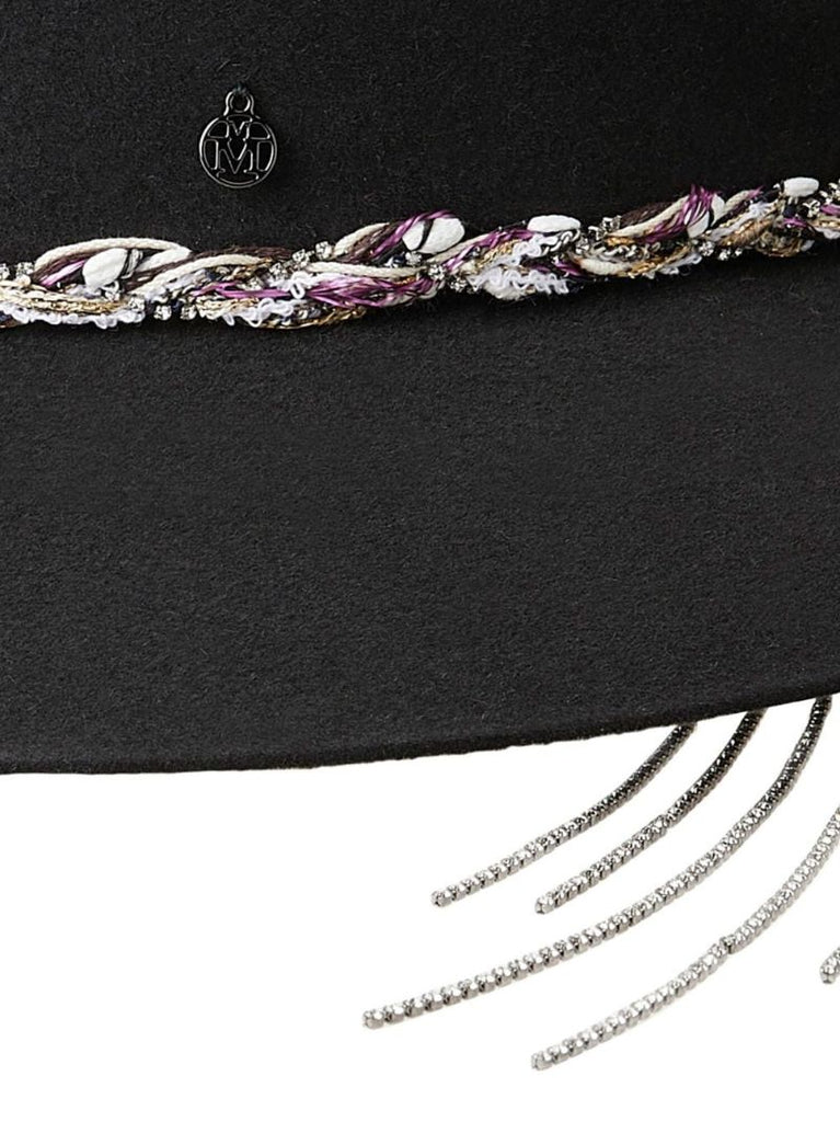 Black Rico Logo Charm Fedora
