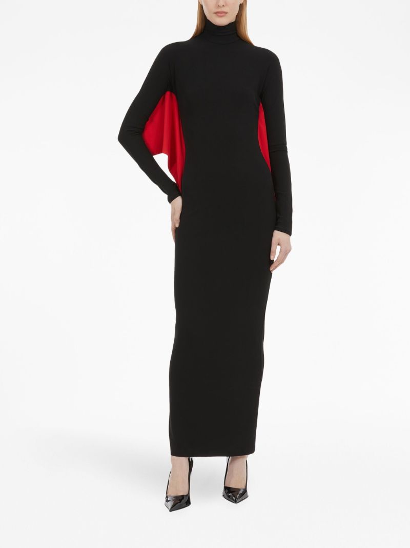 Black Batwing-sleeve Maxi Dress