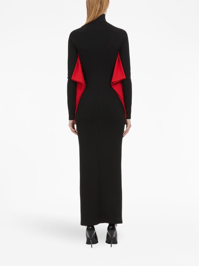 Black Batwing-sleeve Maxi Dress