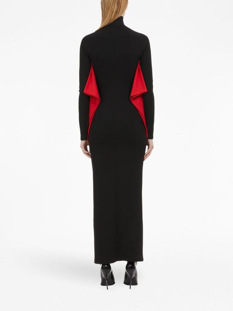 Black Batwing-sleeve Maxi Dress