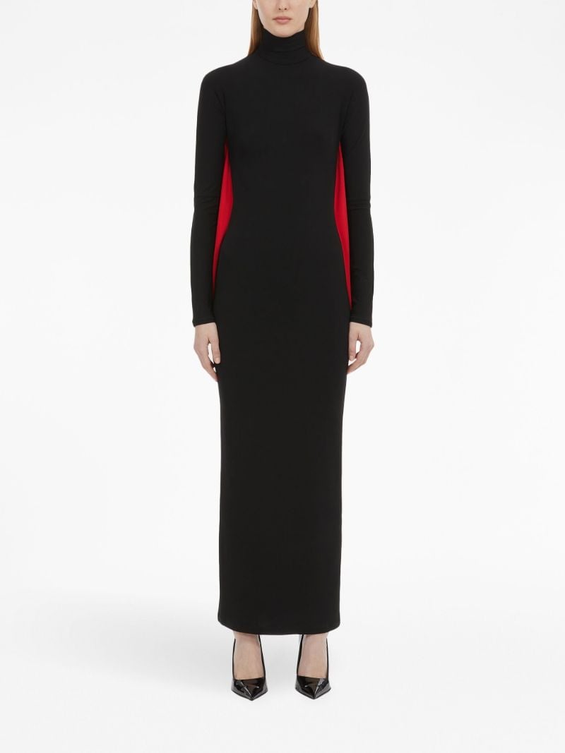 Black Batwing-sleeve Maxi Dress