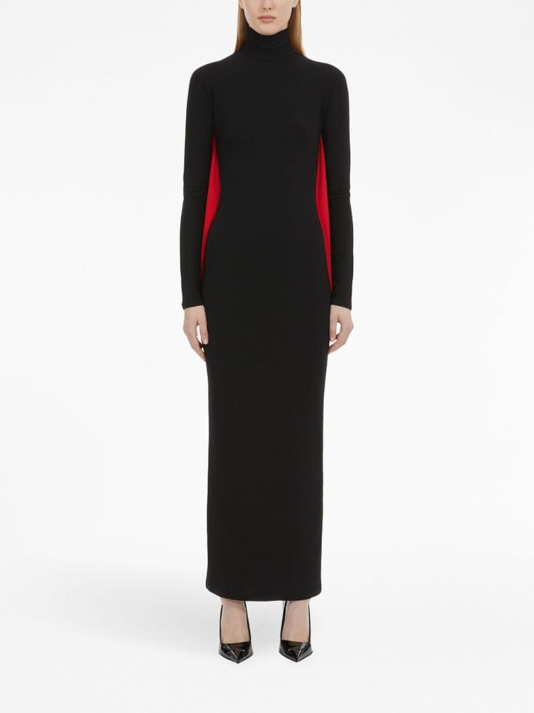 Black Batwing-sleeve Maxi Dress