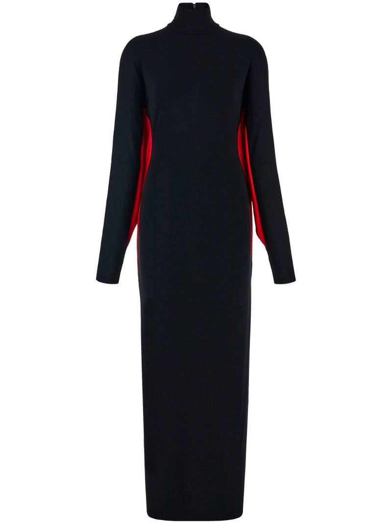 Black Batwing-sleeve Maxi Dress