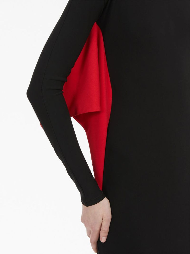 Black Batwing-sleeve Maxi Dress