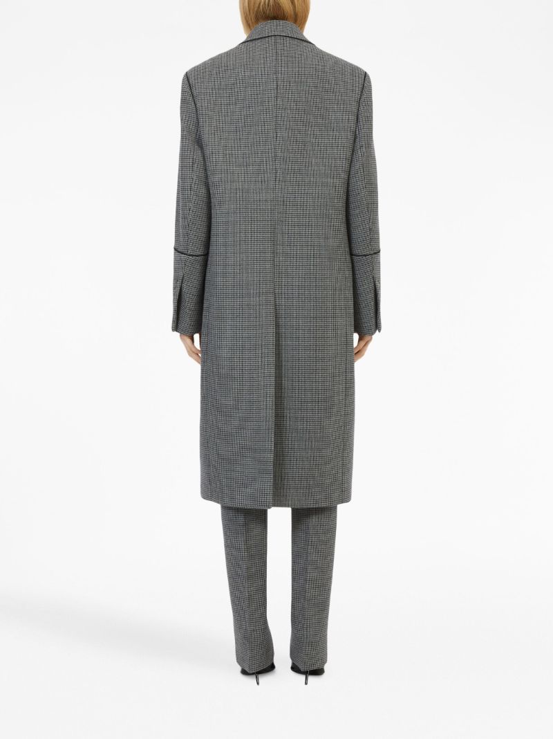 Grey Checked Single-breasted Coat
