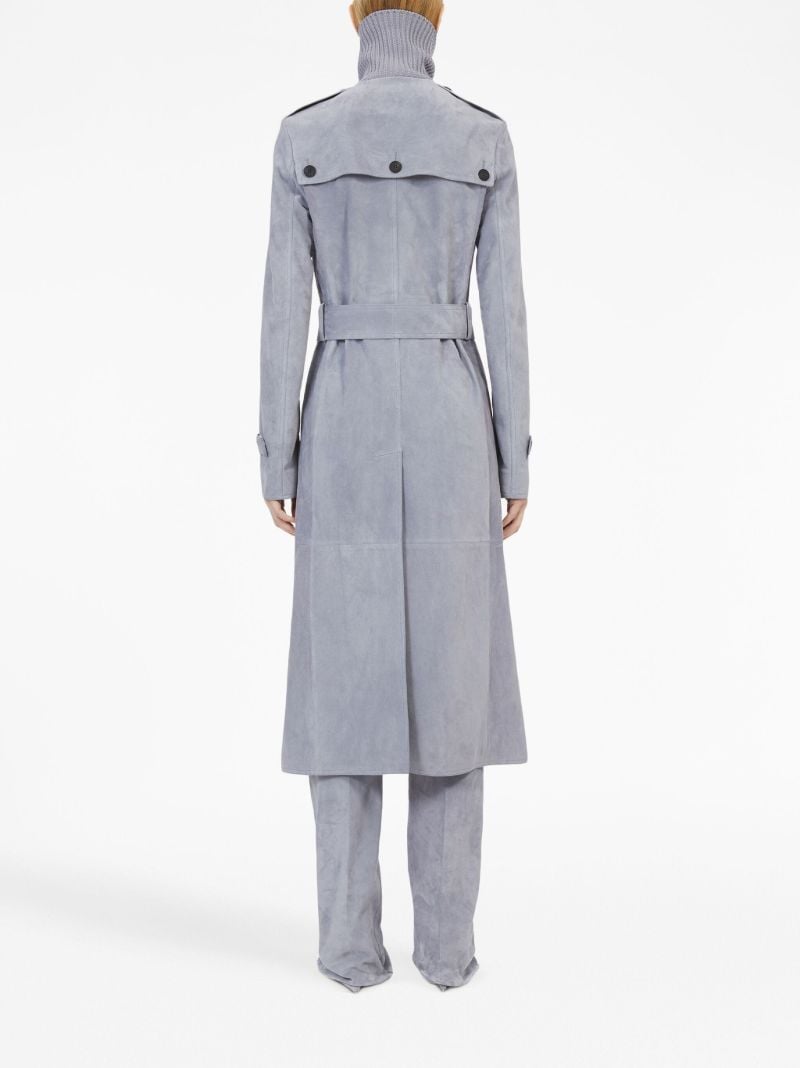 Grey Suede Trench Coat