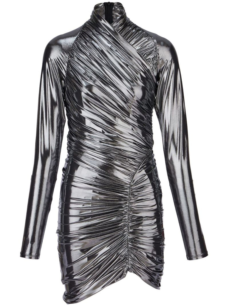 Silver Draped Mini Dress