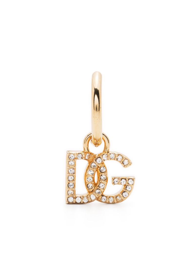 Gold-tone Dg-logo Crystal-embellished Earrings