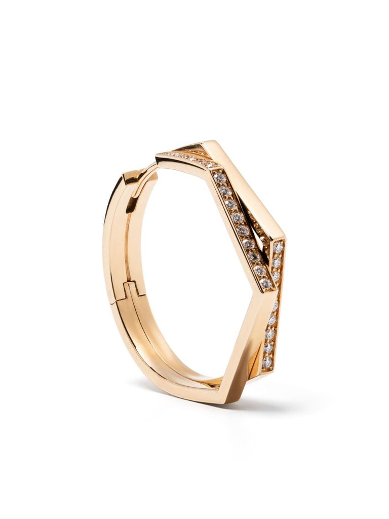 18k Rose Gold Antifer Diamond Hoop Earring