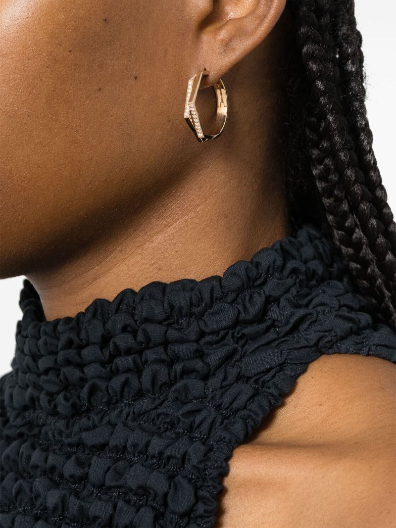 18k Rose Gold Antifer Diamond Hoop Earring