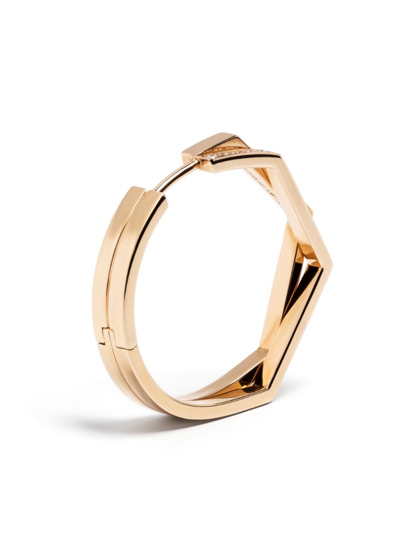 18k Rose Gold Antifer Diamond Hoop Earring