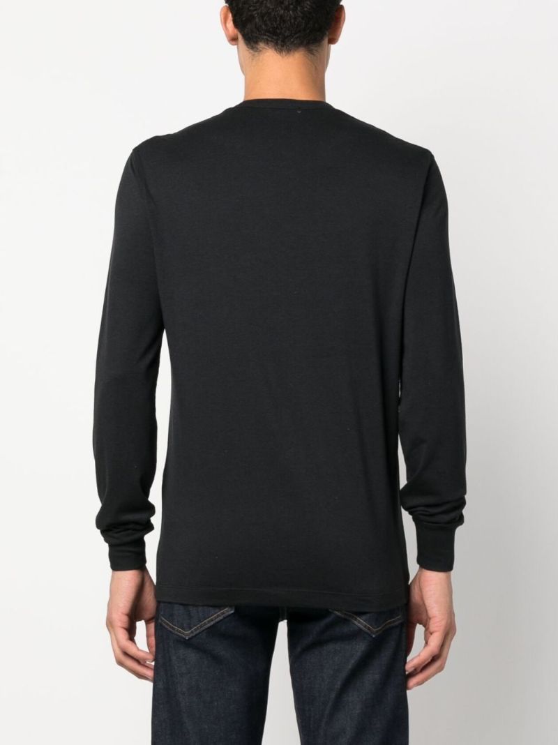 Black Jersey Henley T-shirt