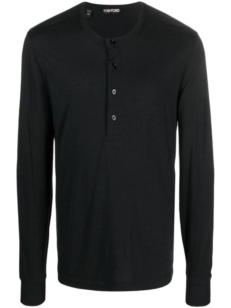 Black Jersey Henley T-shirt