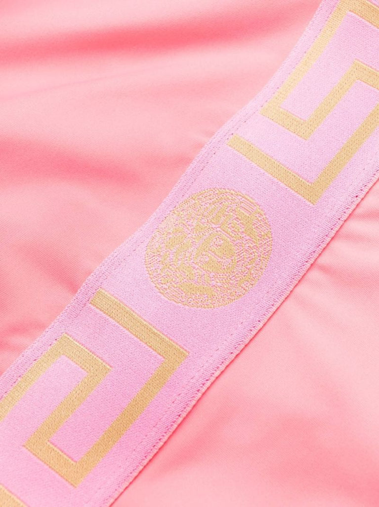 Pink Greca-print Swimsuit