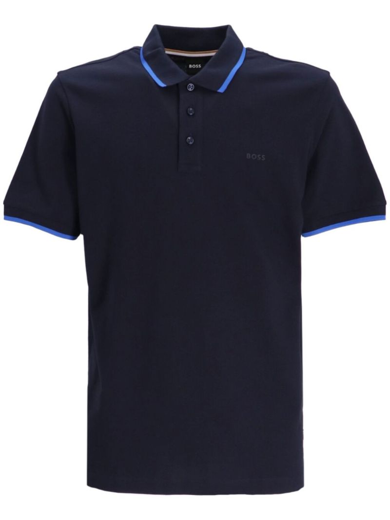 Blue Cotton Polo Shirt