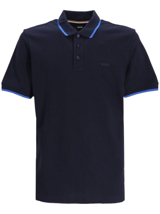 Blue Cotton Polo Shirt