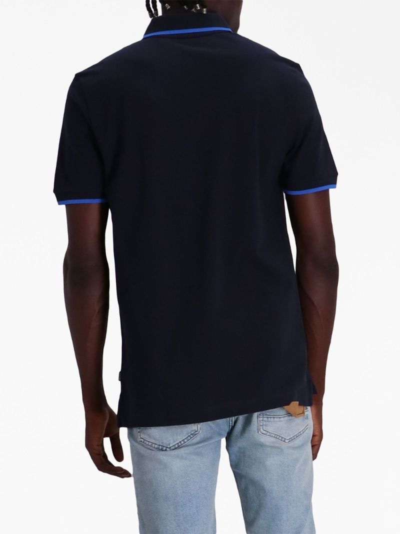 Blue Cotton Polo Shirt