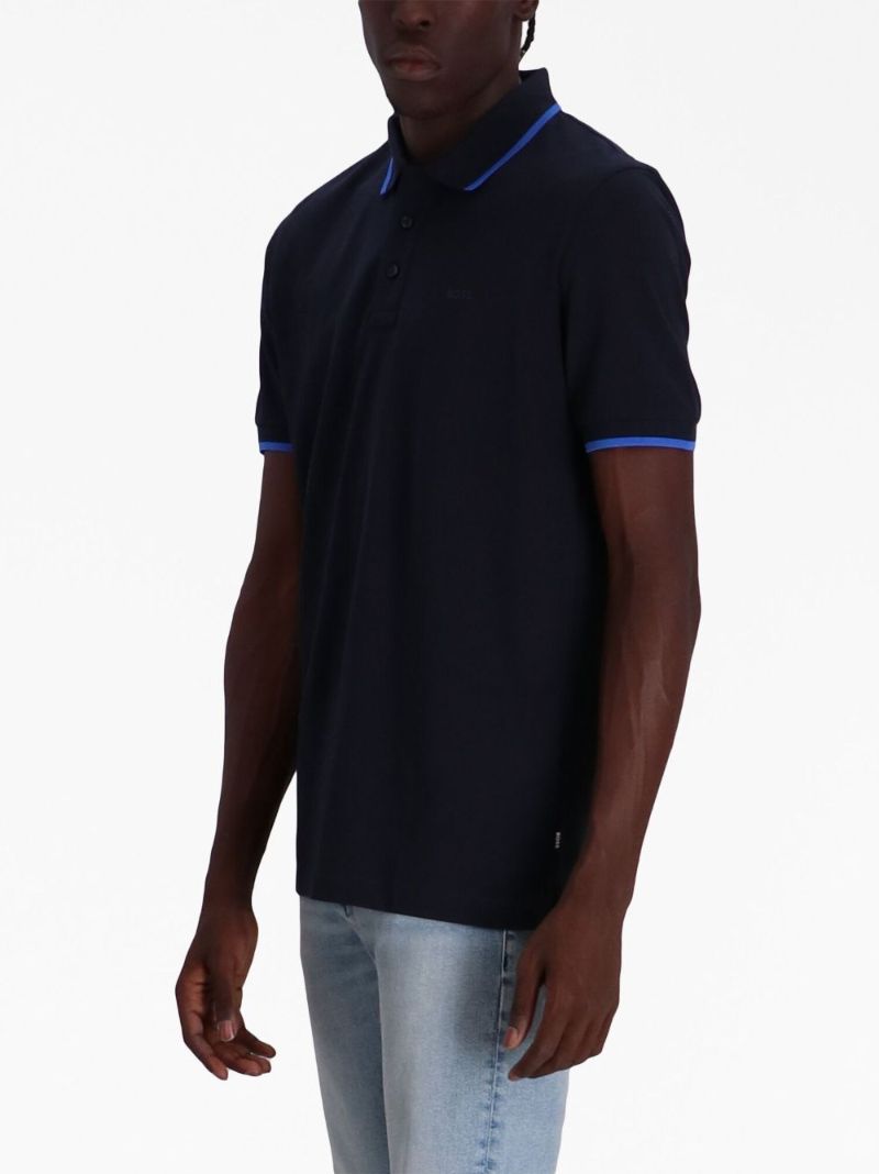 Blue Cotton Polo Shirt
