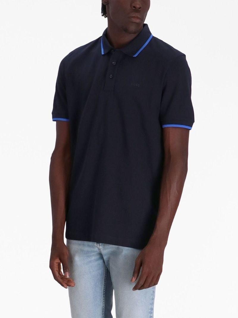 Blue Cotton Polo Shirt