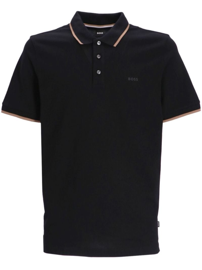 Black Cotton Polo Shirt