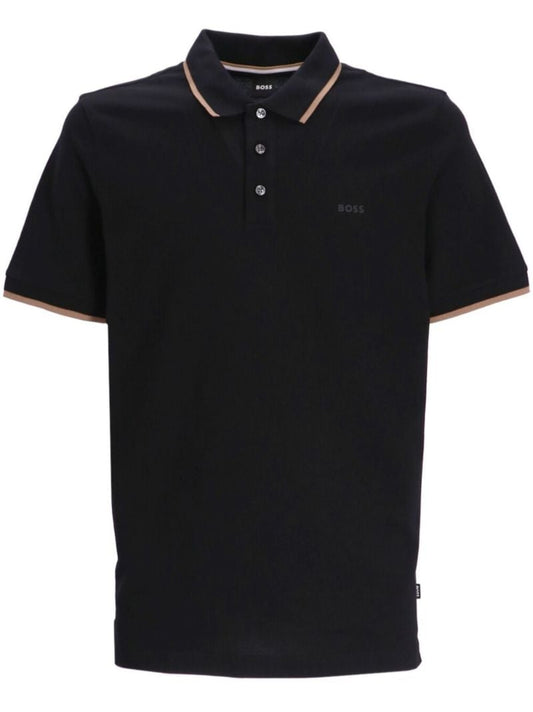 Black Cotton Polo Shirt