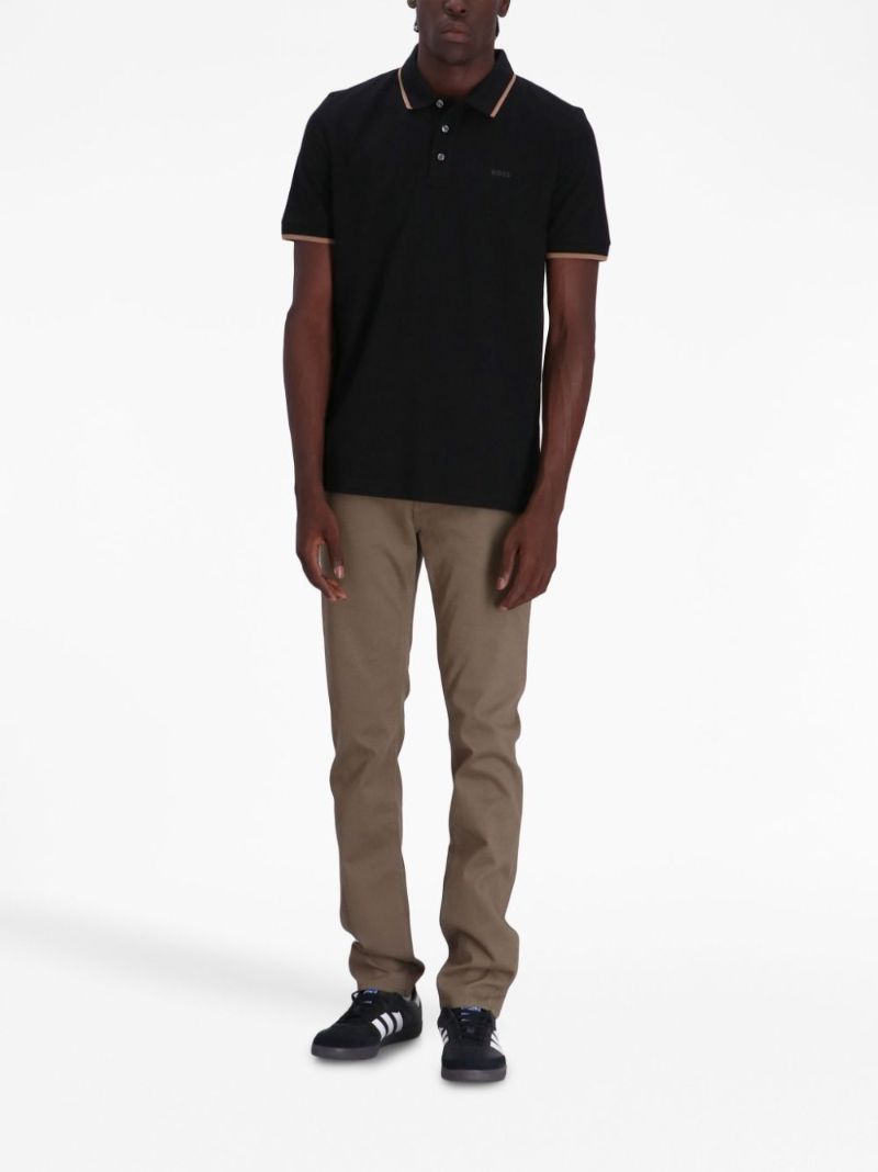 Black Cotton Polo Shirt