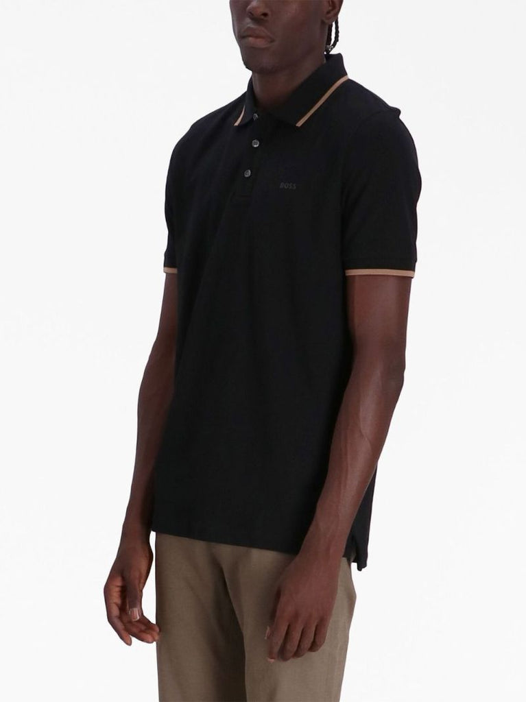 Black Cotton Polo Shirt