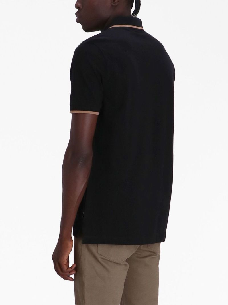 Black Cotton Polo Shirt