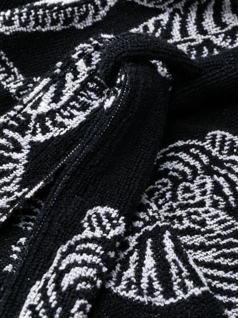 Black Sansido Tiger Print Towel Robe
