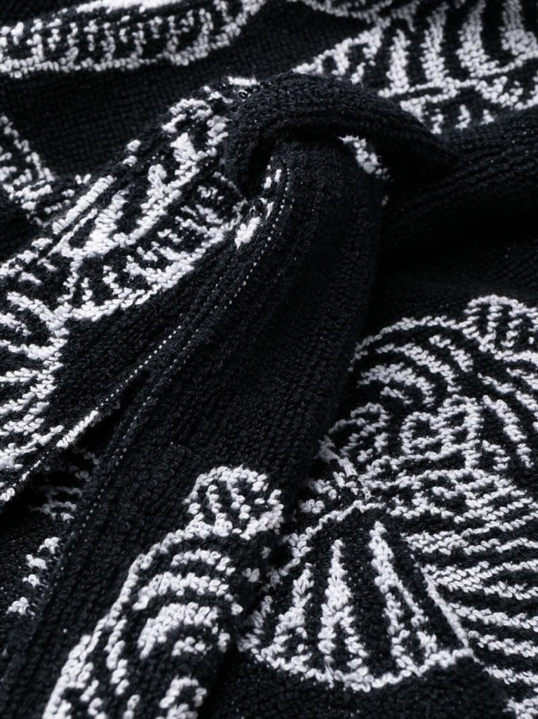 Black Sansido Tiger Print Towel Robe