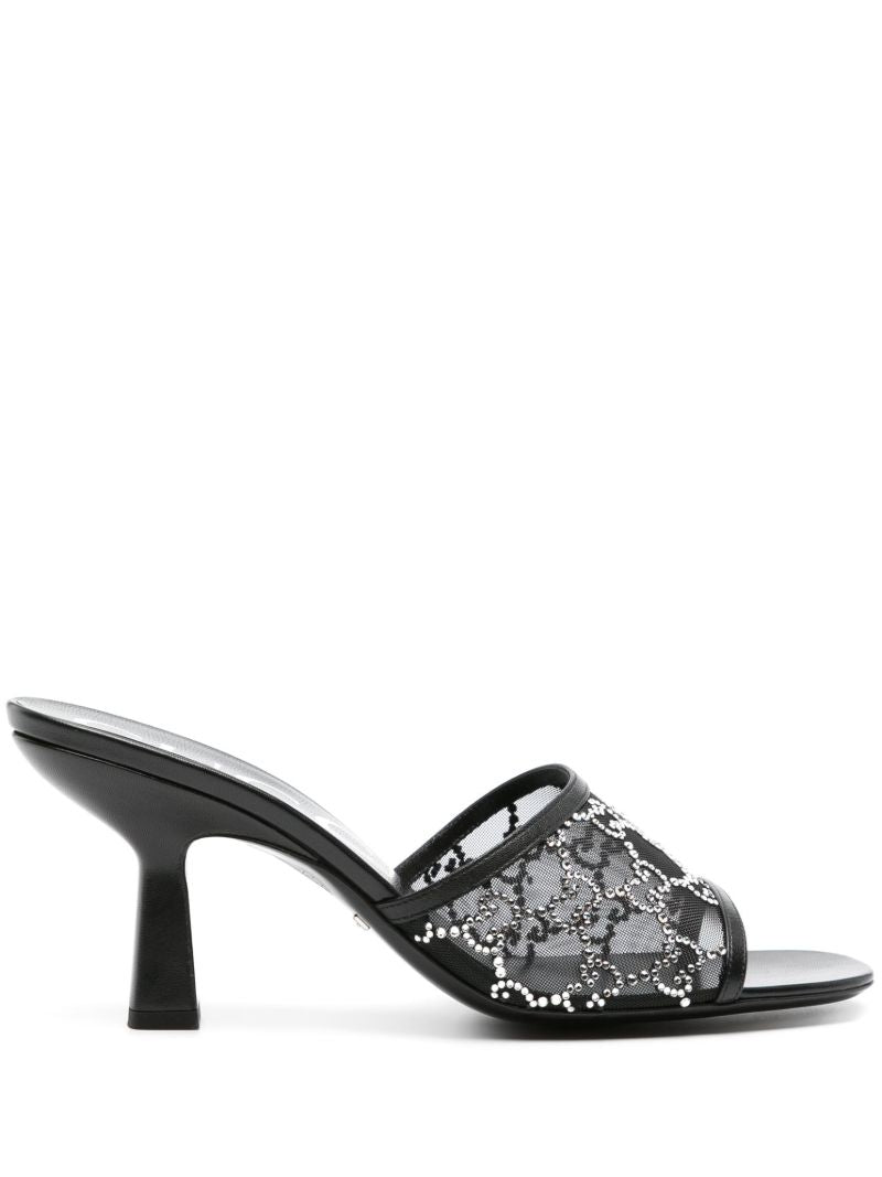 Black Gg Supreme Crystal-embellished Sandals
