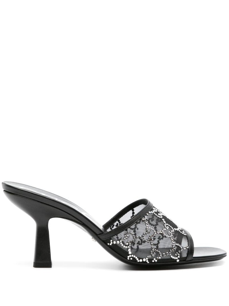 Black Gg Supreme Crystal-embellished Sandals