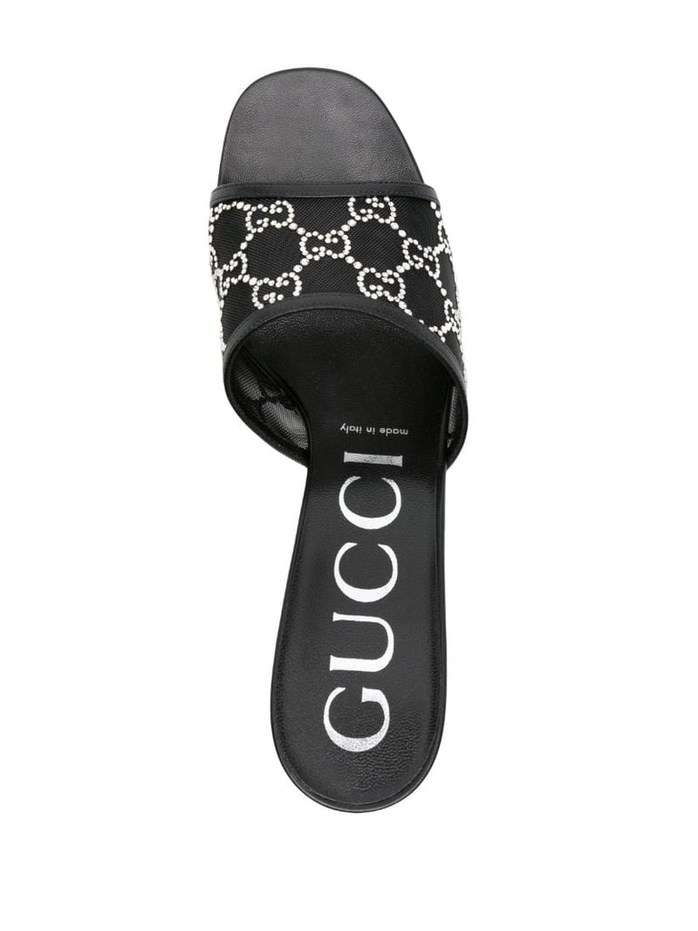 Black Gg Supreme Crystal-embellished Sandals