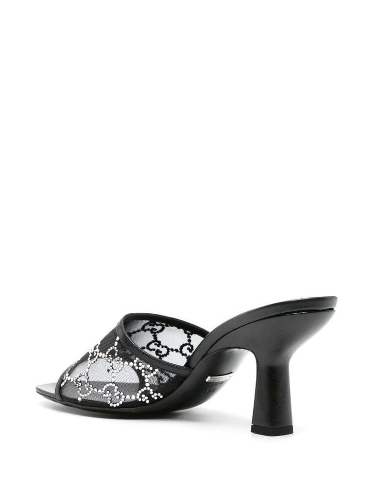 Black Gg Supreme Crystal-embellished Sandals