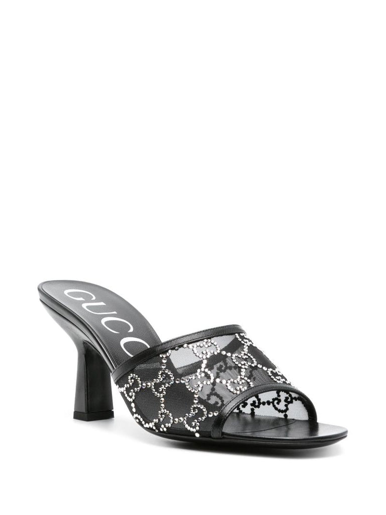 Black Gg Supreme Crystal-embellished Sandals