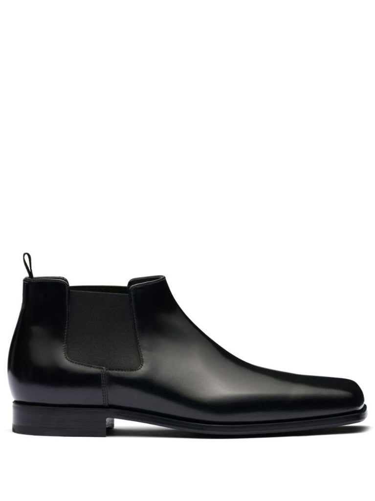 Black Leather Chelsea Boots