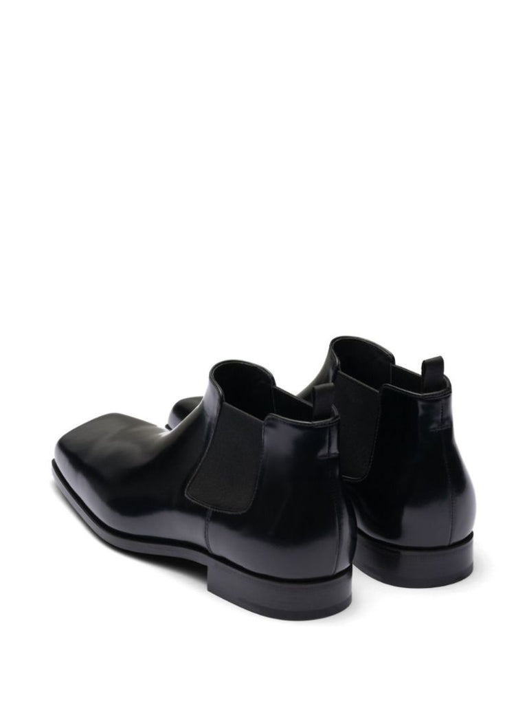 Black Leather Chelsea Boots